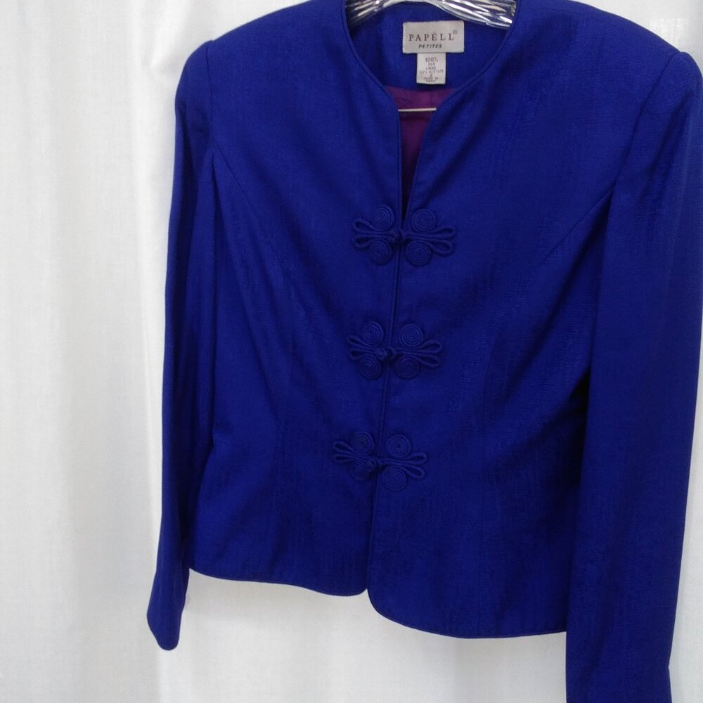 ADRIANNA PAPELL TWO-PIECE SILK DRESS SUIT